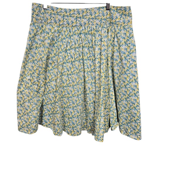 Talbots Dresses & Skirts - Talbots Floral A-Line Skirt Blue Yellow White Cotton Lined‎ Cottagecore Size 16